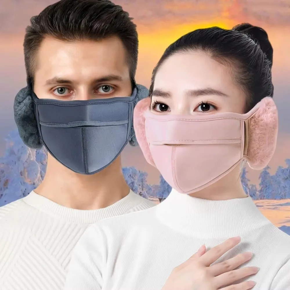 

New Simple Thermal Earmuffs Mask Autumn and Winter Plush Fleece Winter Mask Windproof Dustproof Cycling Earflap