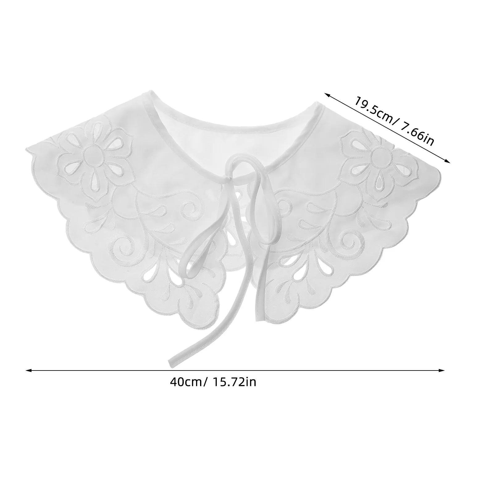 Stylish Detachable Fake Collar for Women with Adjustable Tie Hollow Design Elegant Layering Accessory All-Season Decorative