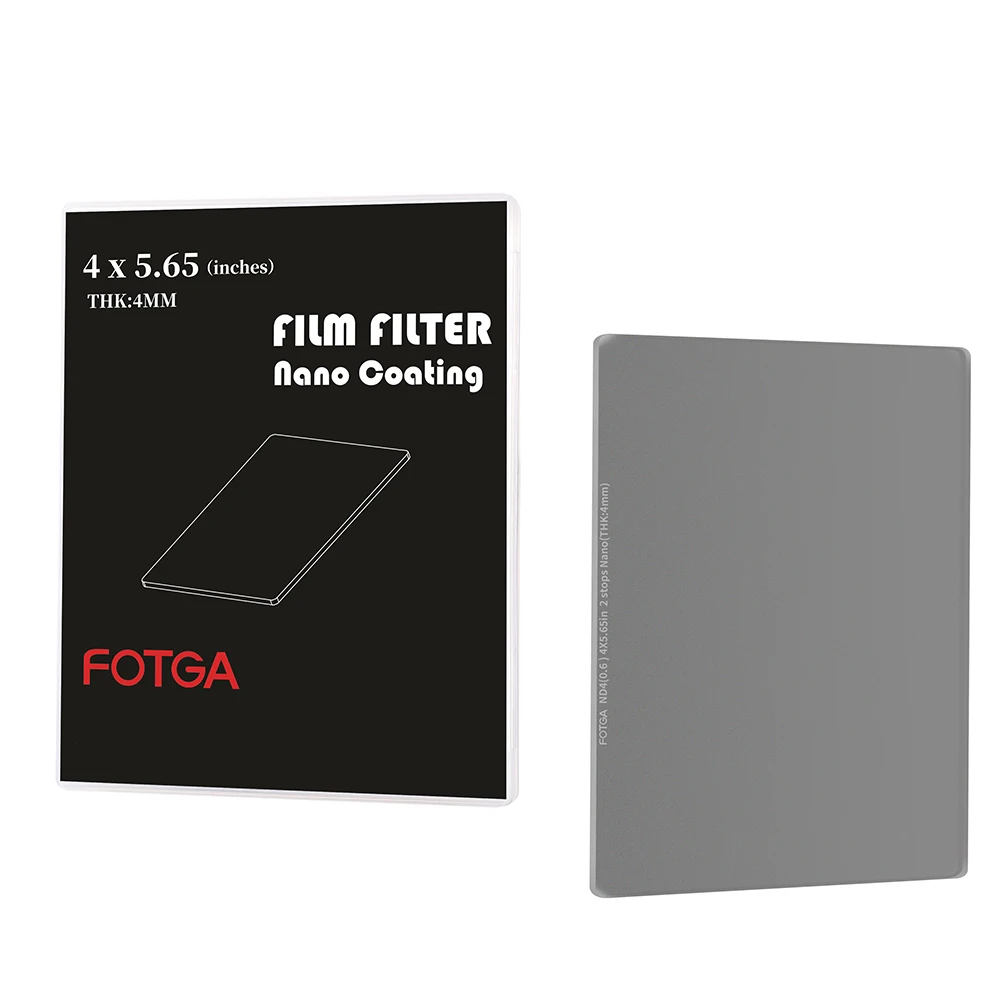 Fotga 4x5.65 Square ND Filter ND4/ND16/ND64/ND1000 4mm Square Neutral Density Filter Double-sided coated Optical Glass Filter