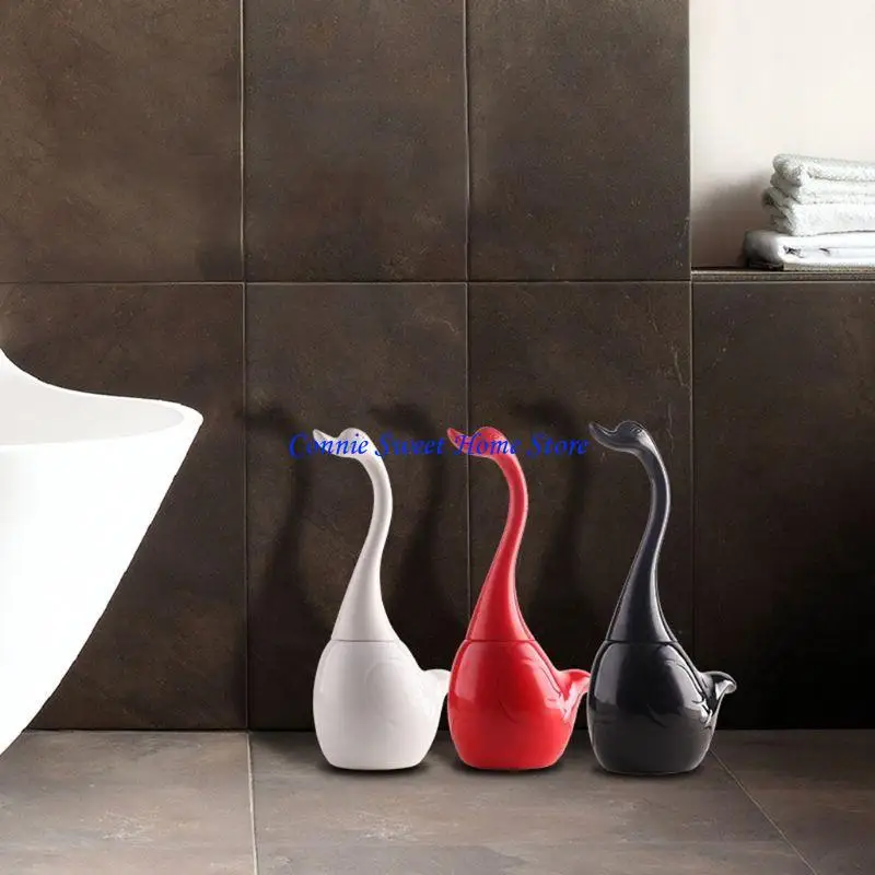 

LXAF пластиковая щетка для унитаза и держатель креативный лебедь щетка для чистки ванной комнаты и поршень статуя животного для