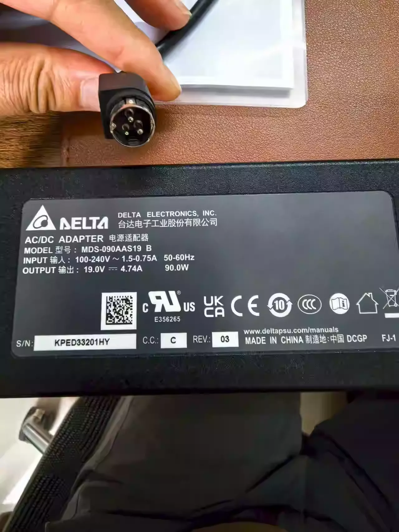

3-Pin AC Adapter FOR Sonoscape E2 Ultrasound Machine Charger MDS-090AAS19B