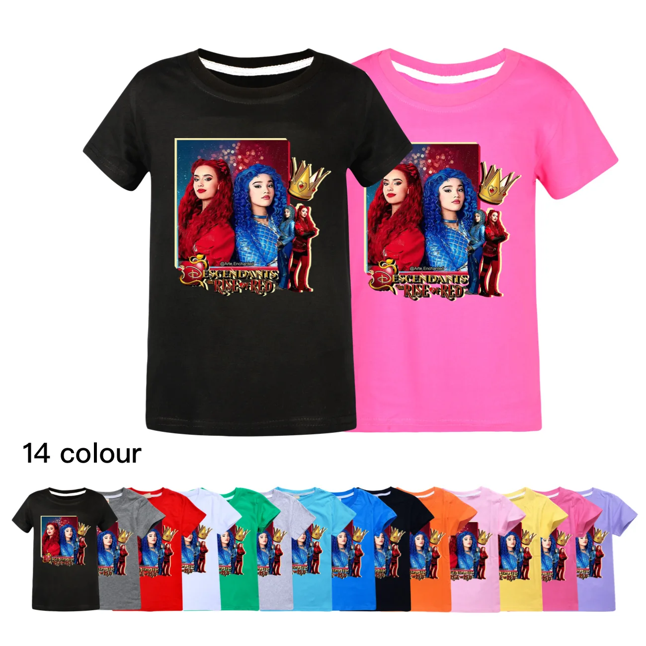 

Girls Shirt Children T-Shirt Descendants 4 Kids Summer Tops Hip-hop Casual Teenage Short-Sleeved T-Shirt Hot Selling3628