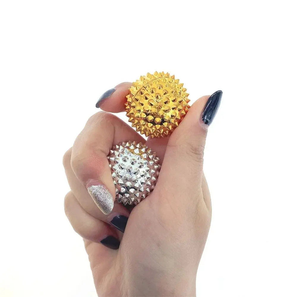 2Pcs ABS Hard Material Magnetic Massage Ball Spiky Surface Built-in Magnet Fitness Therapy Ball Spiky Hand Roller view 5