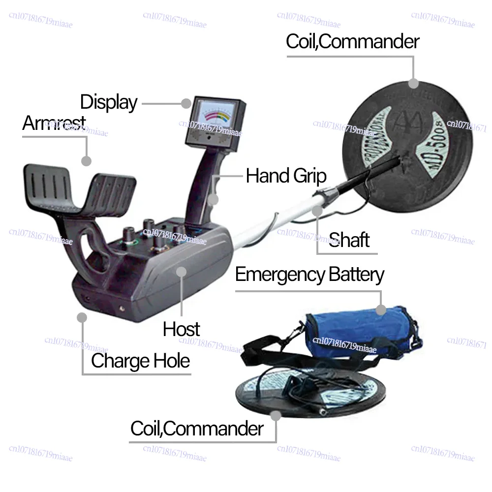 MD5008 Industrial Plastic Gold Nugget Treasure Hunter Underground Metal Detector 20-35 Cm Depth