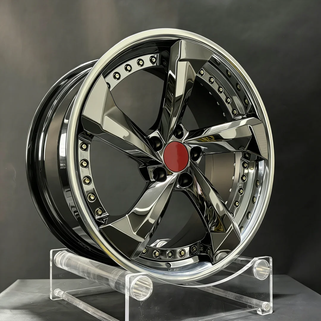 Custom Staggered 2 Piece Forged Alloy Wheels 18-22 Inch Black Chrome Polished Lip Deep Dish For Audi For Bentley For Lamborghini