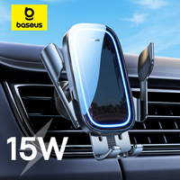 Baseus Car Wireless Charger Car Phone Holder Auto for iPhone 15 Samsung Xiaomi Phone Holder Car Holder 15W Air Vent Mount Holder