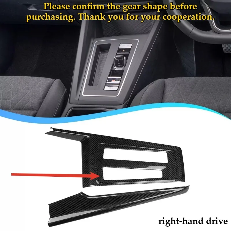For Volkswagen Golf 8 Dry Carbon Fiber Center Console Shift Panel Frame Interior Shift Panel Trim LHD Right-Hand Driver RHD