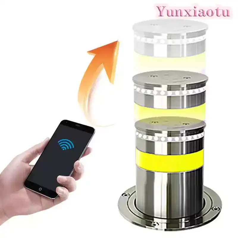 Electric Hydraulic Lifting Column, Automatic Telescopic Stainless‑Steel Anti‑Collision Road Blocker for Parking Lot & School