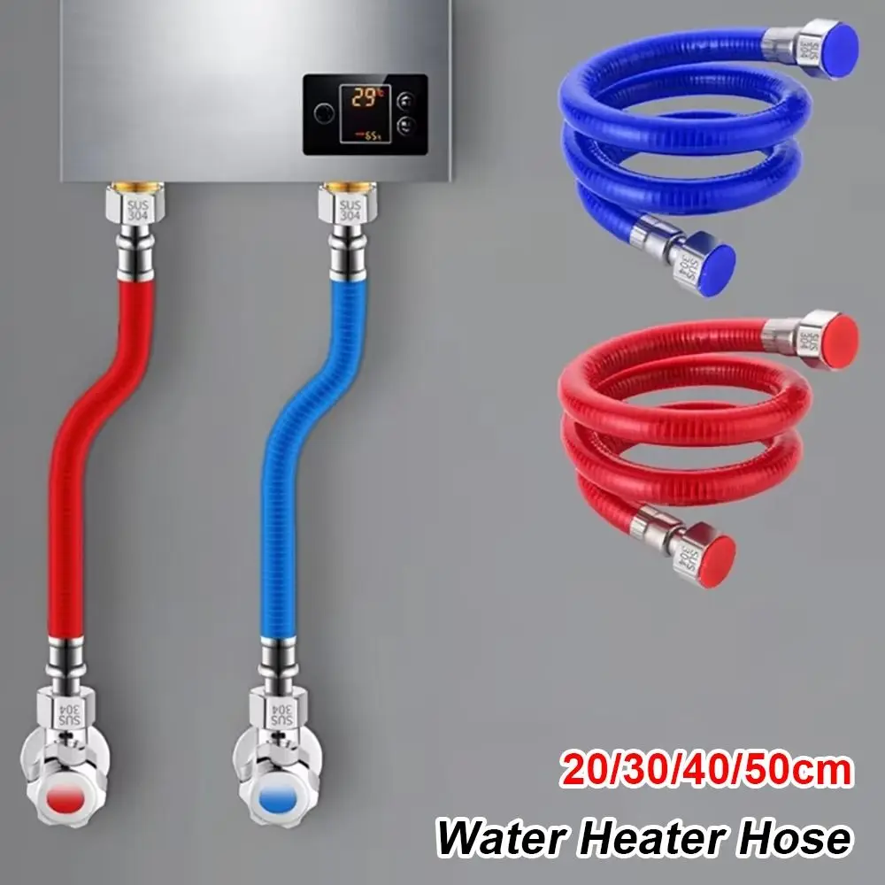 1Pcs New 20/30/40/50cm Water Heater Hose 304 Stainless Steel Handheld Heater Pipe Flexible Universal Corrugated Pipe