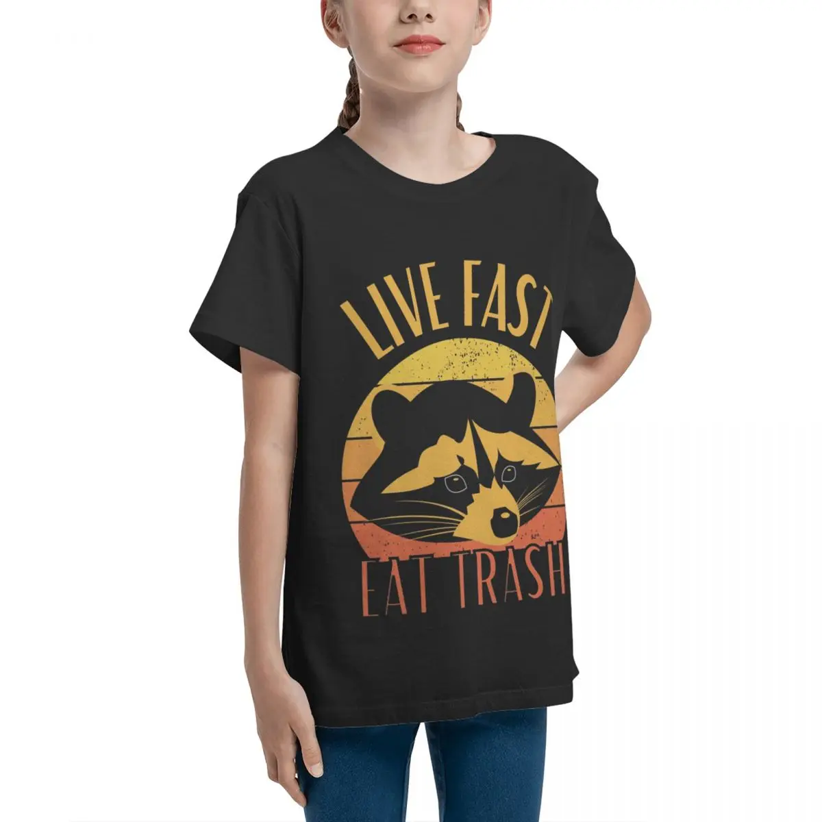 Modern Live Fast Eat Trash For Sale (4) Teenagers Basic Short Sleeve T-Shirt Top tee Graphic High quality Fitness Humor Graphic