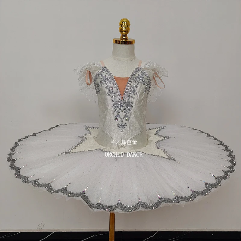 BT01193 ชุดบัลเล่ต์สีขาวสำหรับเด็กผู้หญิงและผู้ใหญ่ ขนาดและสีตามสั่ง แบบมืออาชีพ