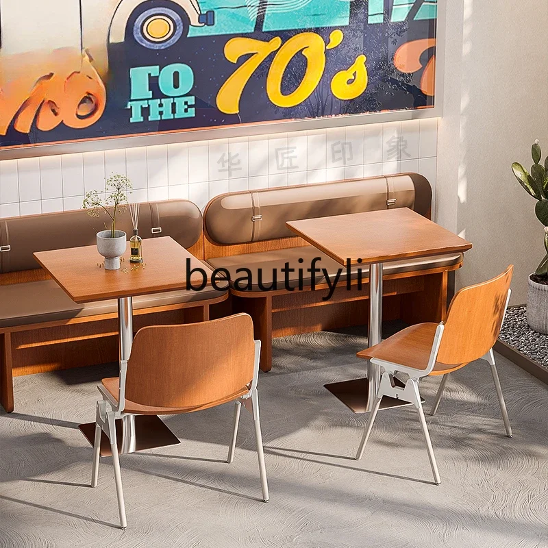 Against the wall, card seat, sofa, milk tea shop, western restaurant, noodle shop, table and chair combination commercial