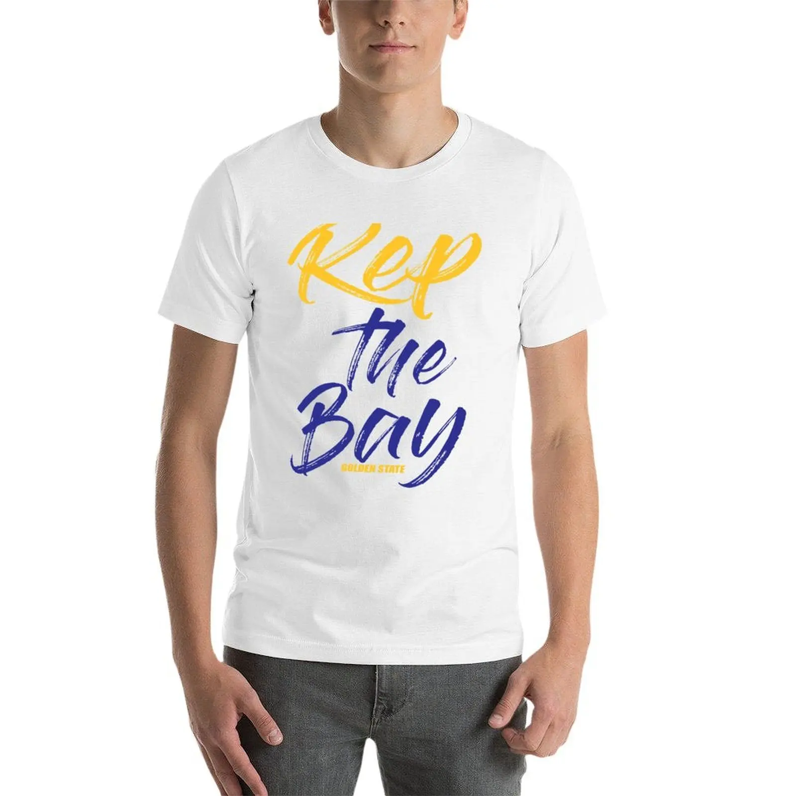 قمصان رجالية قطنية مضحكة تي شيرت ممزق تي أوكلاند تي مان ستيت تي شيرت ثقيل قميص أنيمي خليج قطن ذهبي The #4