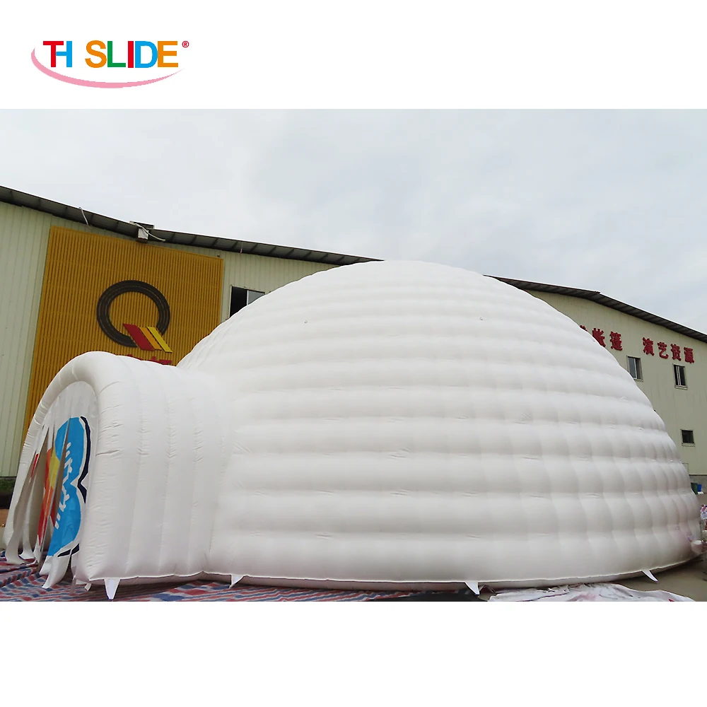 8m diameter outdoor large bubble Igloo tent, snow zone party inflatable tent, white inflatable dome tent