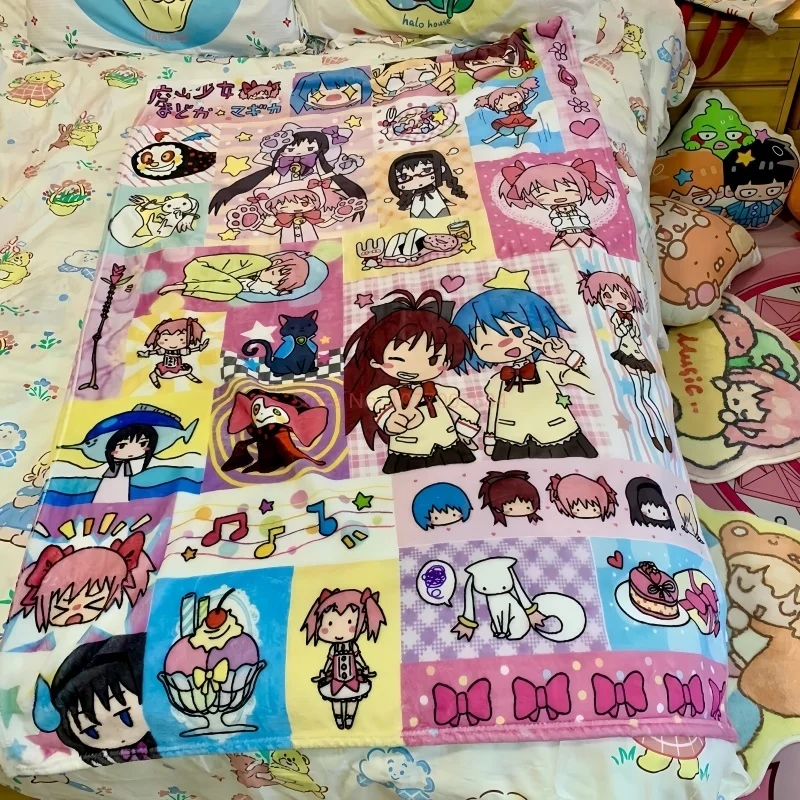 Puella Magi Madoka Magica Nap Anime Pattern Blanket Cute Girl Wind Winter Warm Blanket Anime Peripheral Christmas Gift