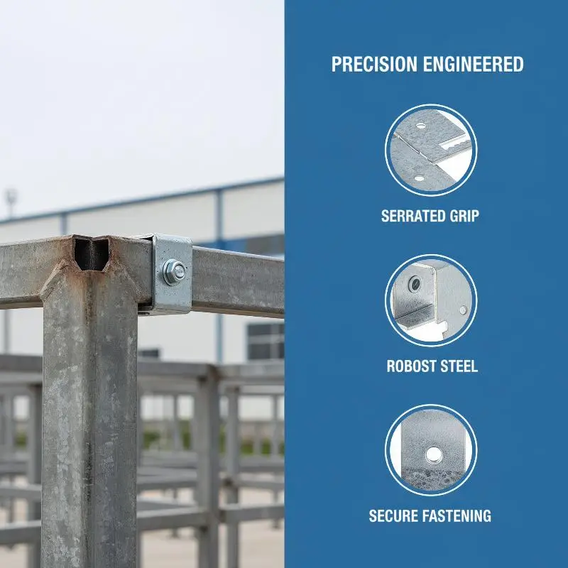 PSI U-Clamp Steel Solar Panel Mounting Bracket All-Weather Resistant Solid Steel Construction Easy Install for Carport Roofs