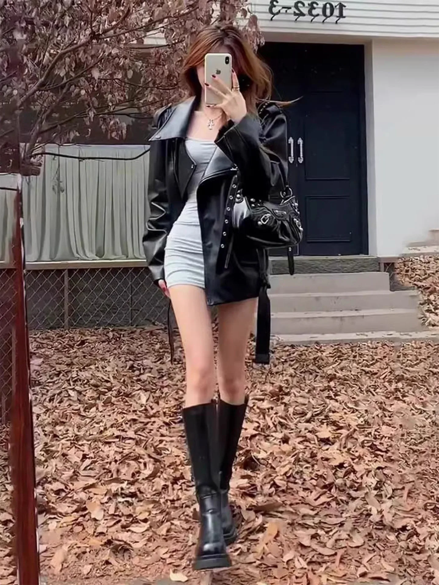 Jaet de couro legal feminino motocicleta sle bla na moda outono outerwear senhoras faion design longo sve fechamento com zíper