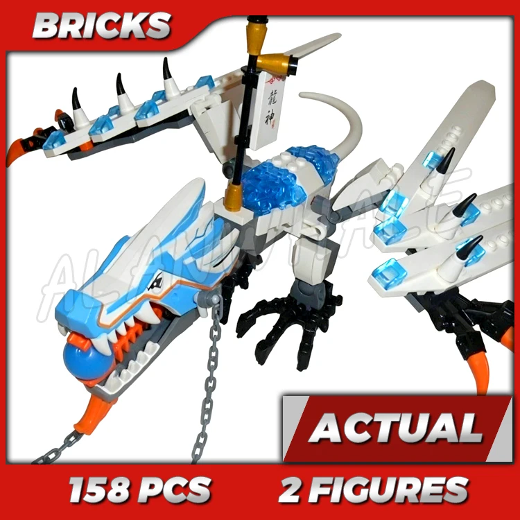 158-teiliger Shinobi Eisdrachen-Angriff Weißes Skelett mit Faltflügeln 9729 Bausteine Kompatibel mit LEGO®-Steinen