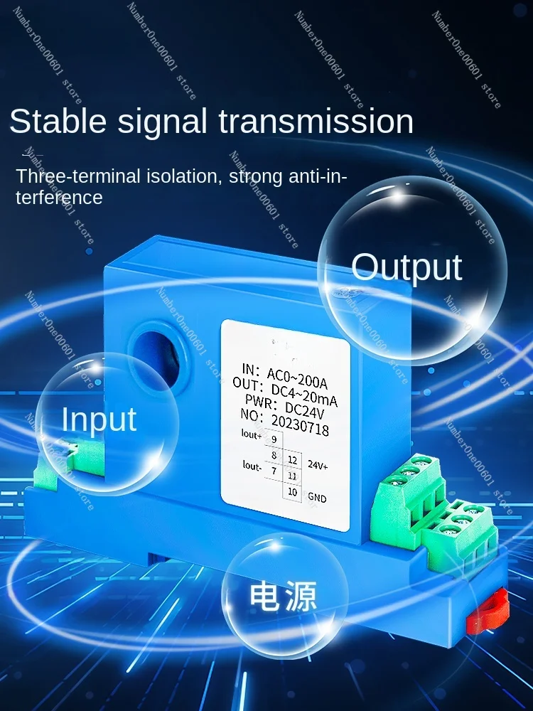 AC Current Transducer Module Hall DC Voltage Perforated Power for RS485 Sensor 0-5 To 4-20mA