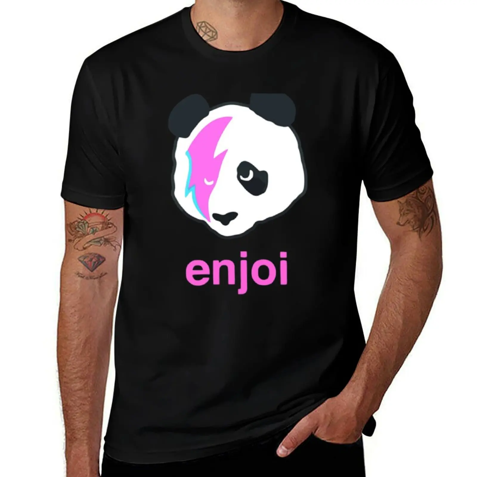 Lightning Panda T-Shirt Funny t-shirts blue lock t shirts men