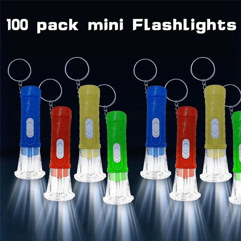 【Superdeals】100 Pcs Mini Flashlight Keychain Bulk Mini Keychain Led Small Flashlights For Kids Adults Hiking Camping Stuffers Ho
