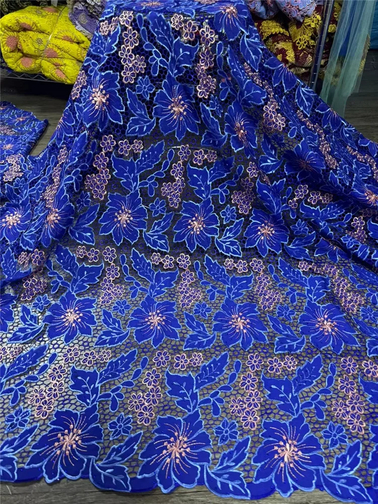 2024 Hot Sale African Lace Fabric High Quality Water Soluble Nigerian Guipure Cord Lace Fabric For Women's Wedding Party Sewing