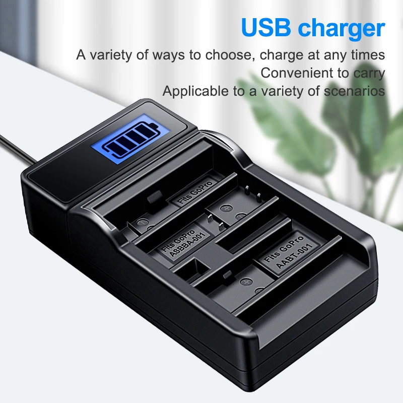 HQIX for GOPRO FUSION panoramic Action camera ASBBA-001 Battery Charger