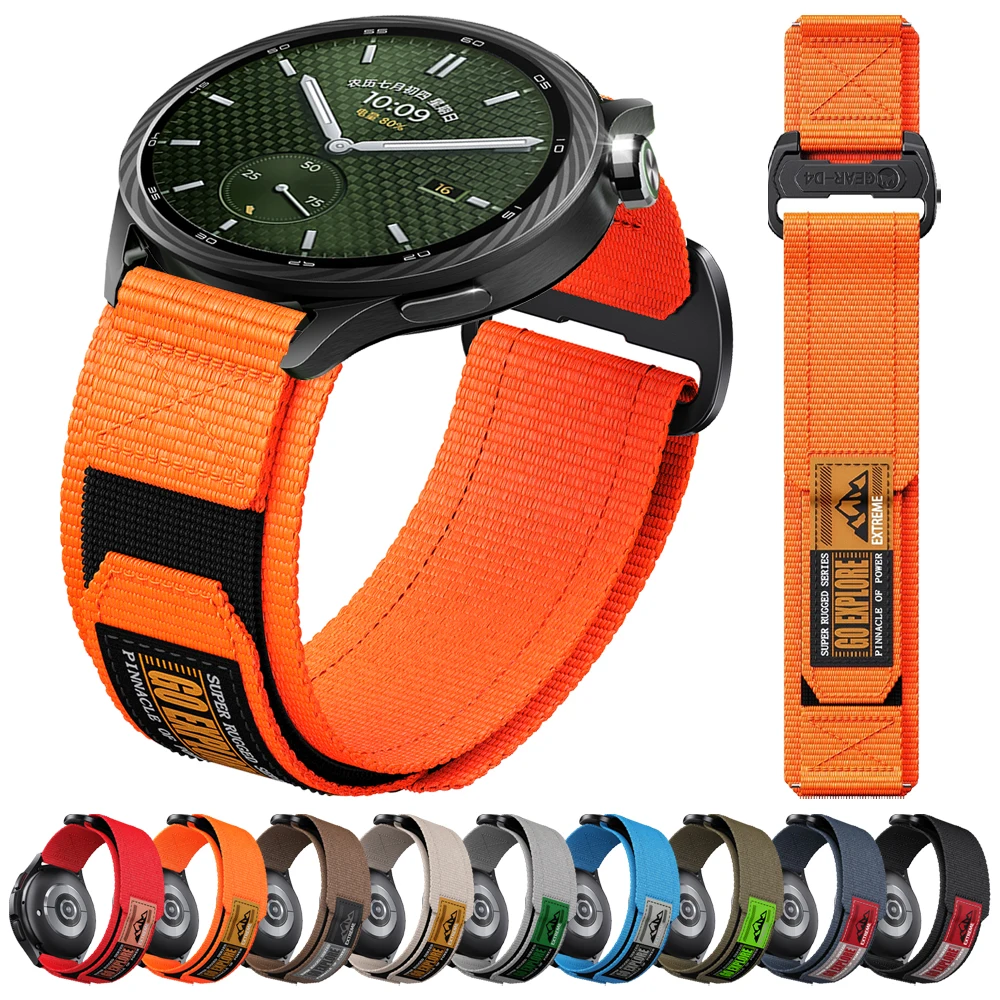 22mm Tactical Nylon Strap For Xiaomi Watch 5 S5 / S4 Sport / S3 / S2 / S1 Pro Replacement Band Bracelet Accessories