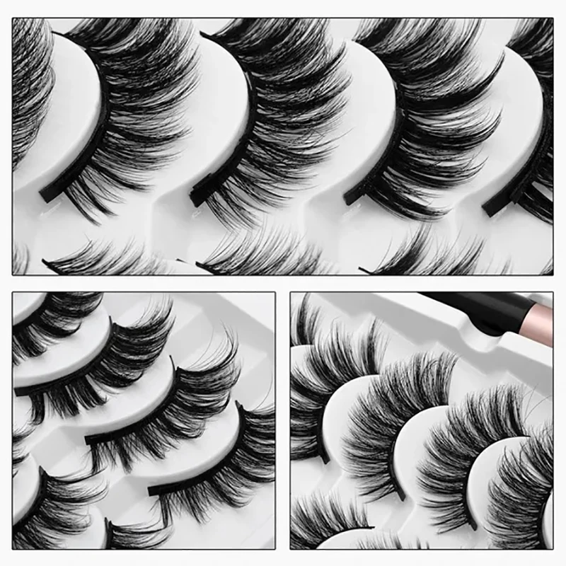 Magnetic Eyelashes Single Pair False Eyelashes Adhesive-free Eyelashes Magnetic Liquid Eyeliner Natural Lashes