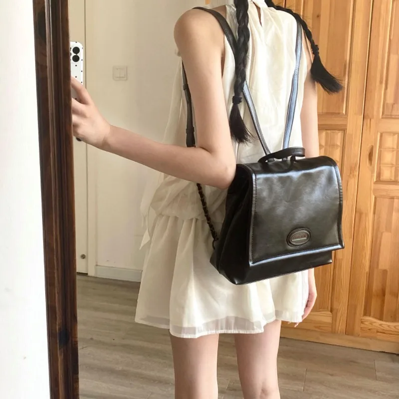 

Retro Kids Backpacks for Boy Leather Class Bags for Girl Hand-held Cute Backpack Travel Backpacks School Bag Designer Bag Рюкзак