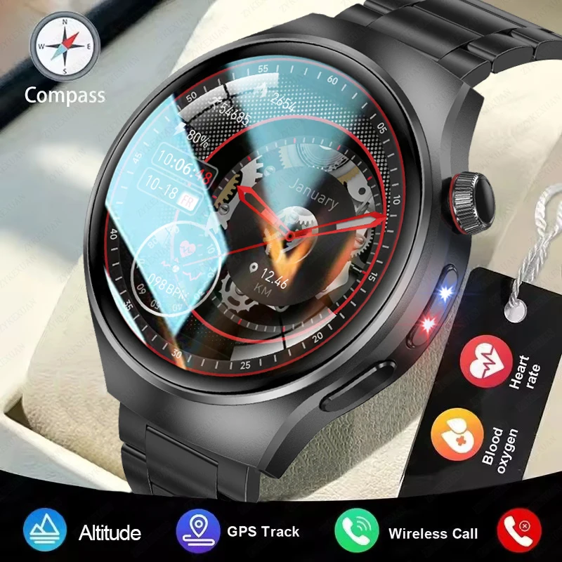 

2025 Новинка для Huawei Watch 5, спортивные умные часы для фитнеса, мужские AMOLED HD-экран, GPS-трек, компас для здоровья, водонепроницаемые умные часы для женщин