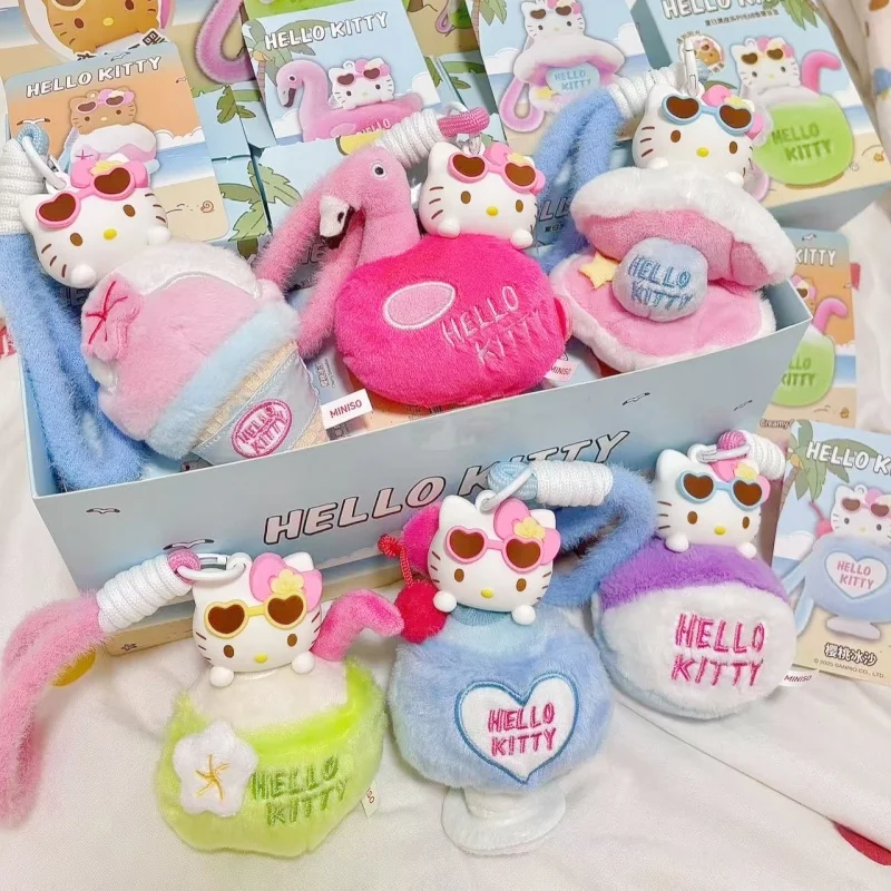 

Новая глухая коробка MINISO HELLOKITTY, летняя серия «Черная кожа», загадочная коробка, плюшевая подвеска для ароматерапии, кавайная игрушка, орнамент, подарок