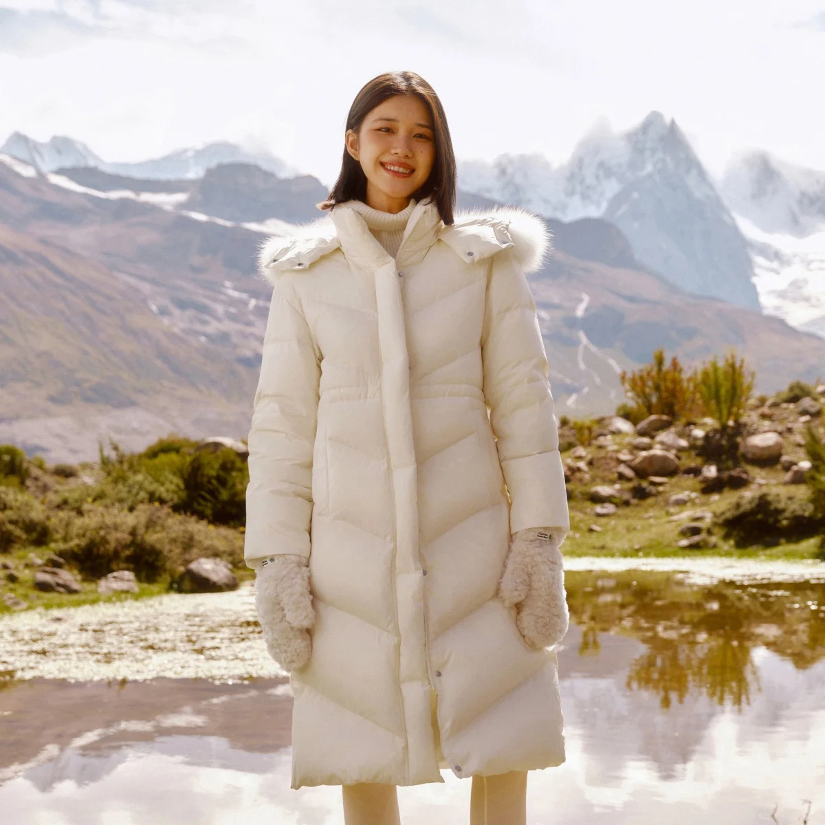 

Semir Hot Long Down Jacket Women Waterproof Oil-proof Hooded Coat Winter New Loose Girls Jacket Multi-Color Thick Down Coat