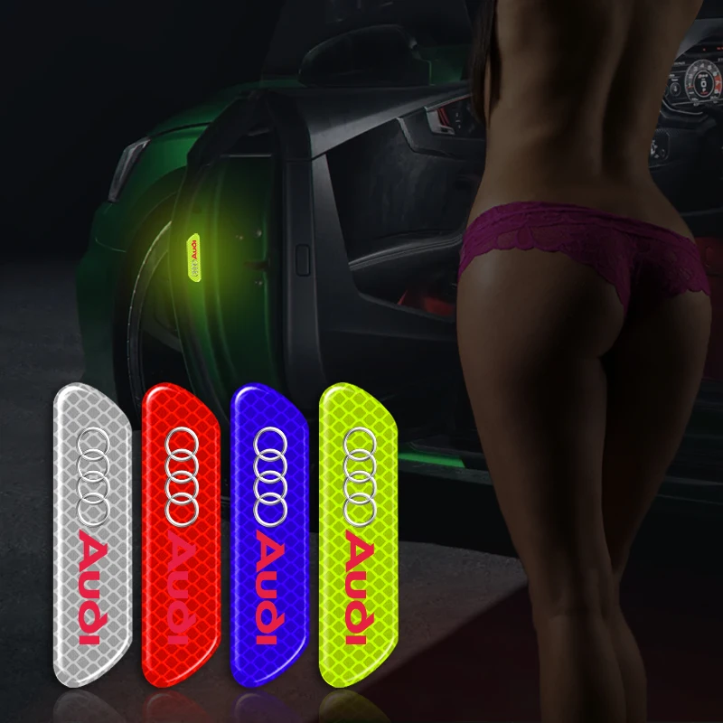 

4PCS Reflective Car Door Sticker Safety Opening WarningFor Audi A3 A6 Q3 B5 B6 B7 B8 B9 Q7 8P 8V 8L A5 A4 C6 C5 C7 4F Q5 RS3 RS