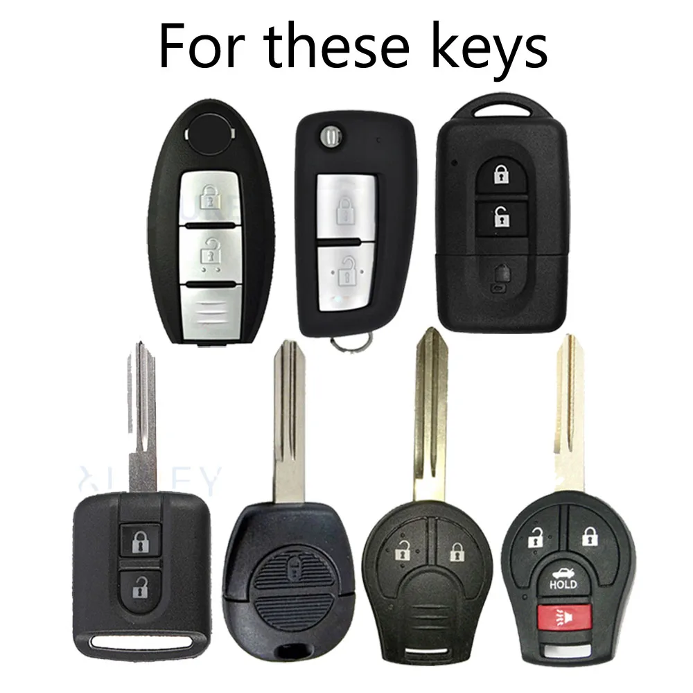 Silicone Car Key Case For Nissan Qashqai X-Trail March 370Z Micra Juke Note Tiida Leaf Cube Almera Remote Fob Shell Cover