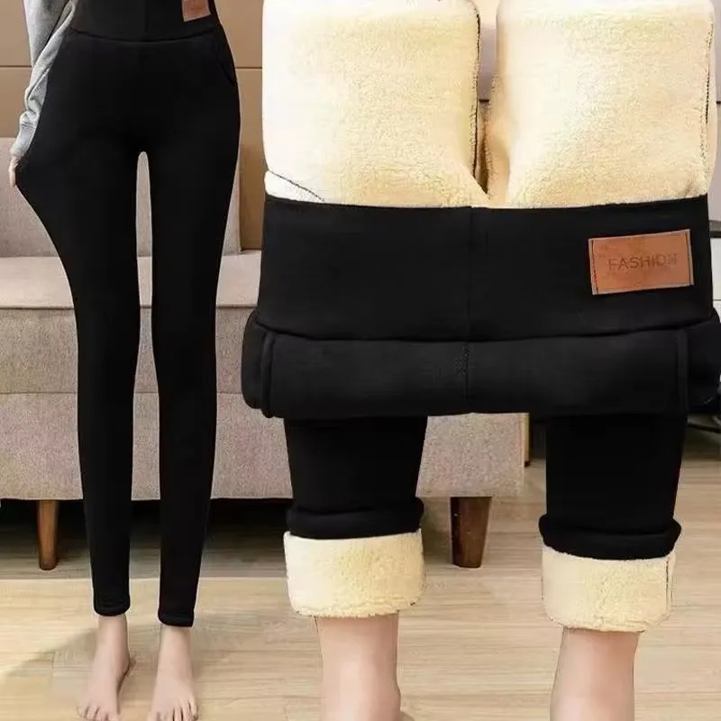 Winter Leggings Women Thick Warm Fleece Pants Simplicity Fashion Thermal Legging Slim Black Elastic High Waist Solid Leggings