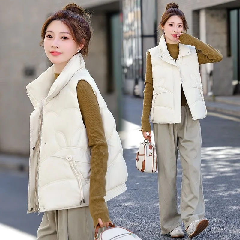 Faionable ort down القطن سترة المرأة Thiened الخريف الشتاء Sli Jaet الكورية Sle فضفاضة تناسب سستة إغلاق #1