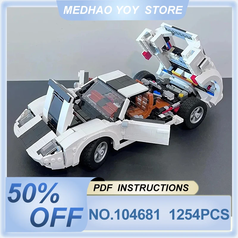 1254pcs MOC-104681 Technical 10 in 1 White Super Sports Car Compatible 10295 Blocks Bricks Educational Puzzle Toy Birthday Gifts