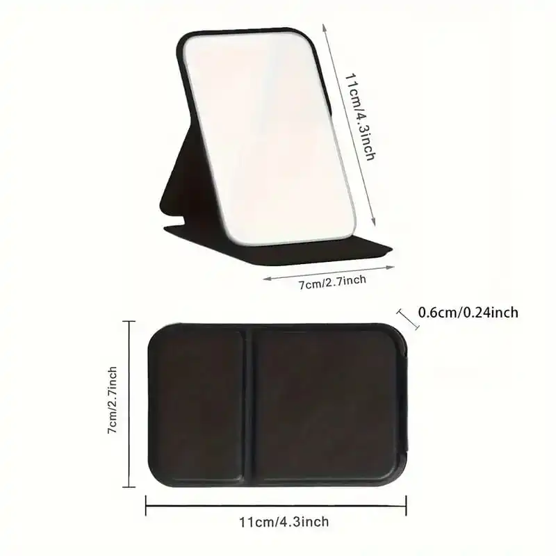 مرآة مكياج بسيطة ومتينة لسطح المكتب، مرآة محمولة قابلة للطي، أداة العناية بالوجه، نمط حروف عيد ميلاد سعيد