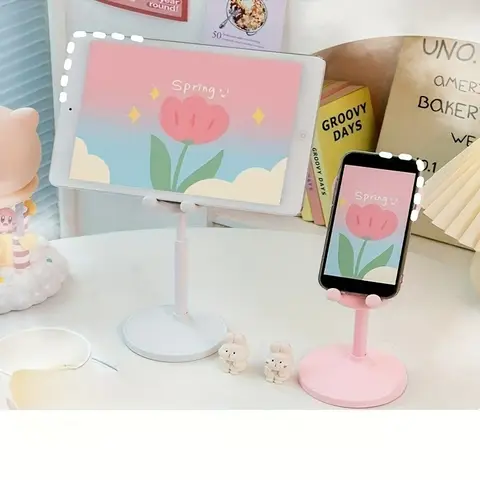 Cute Rabbit Desktop Phone Holder Can Lift and Adjust Height Cellphone Stand Lazy Bracket For iPhone IPad Samsung Xiaomi Tablet