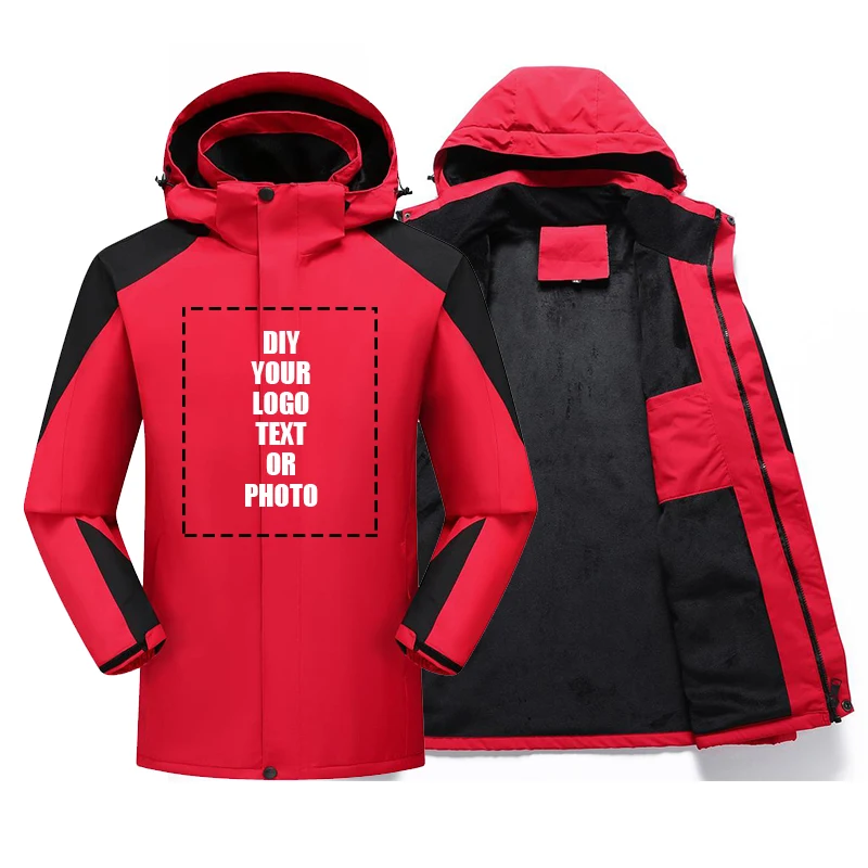 Autumn Winter DIY Your LOGO Pattern Men's Zipper Jacket Windproof Outdoor Men Sports Jacket For Men Coat Windbreaker LS-168