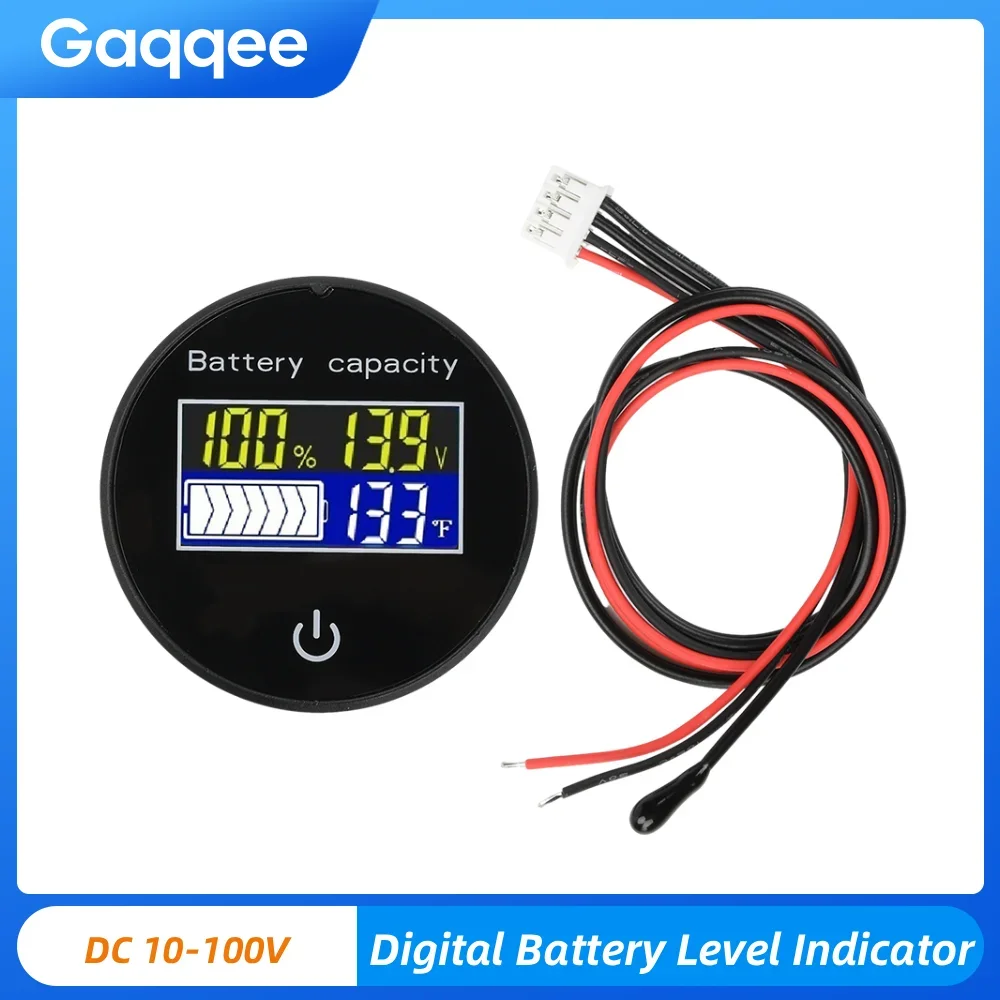 

JS-T6 DC10-100V Circular LCD Digital Battery Level Indicator With Multiple Alarm Functions Mini Battery Tester