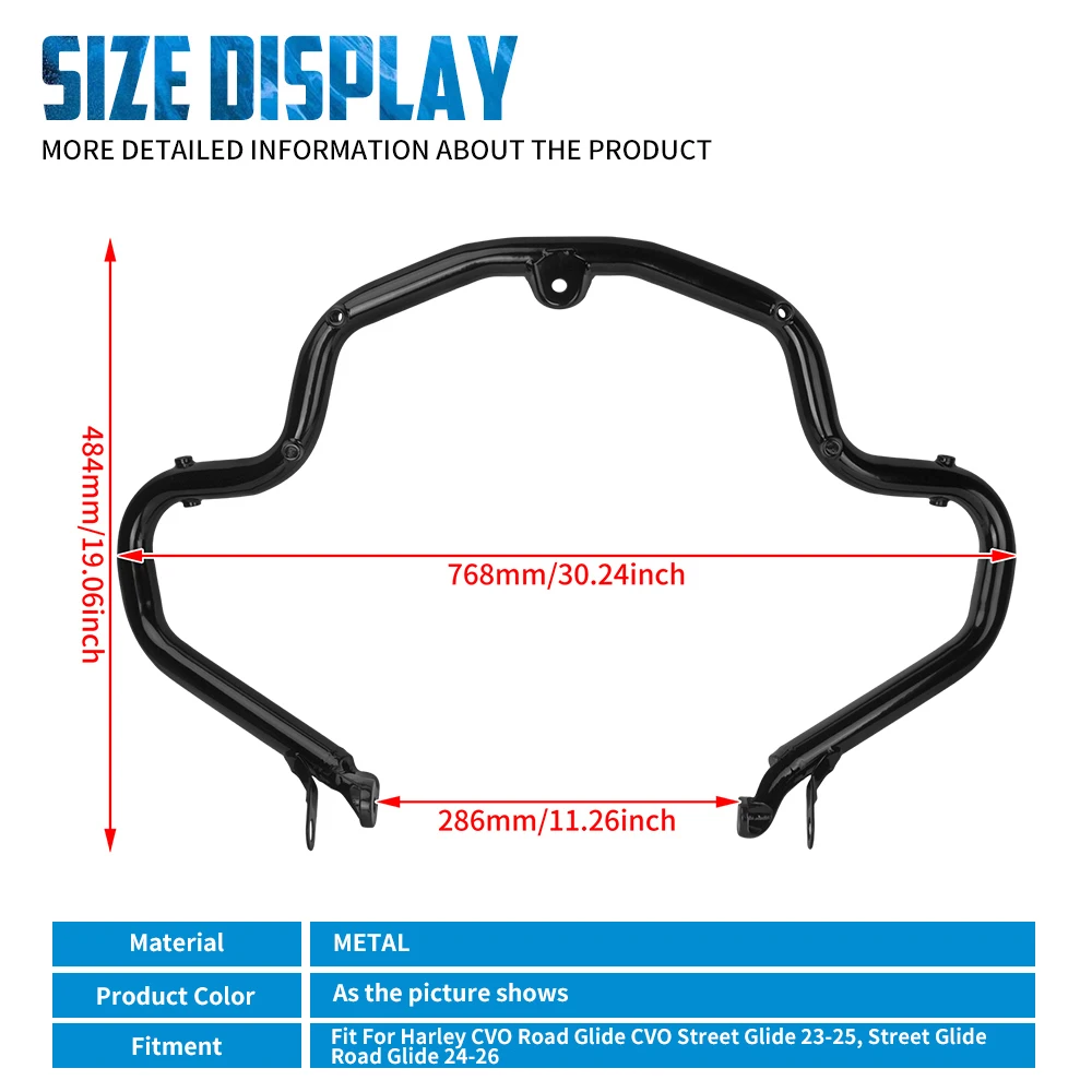 مصد الدراجة النارية على الطريق السريع من الصدمات هدية يخفض واقي المحرك لحماية Harley Touring FLTRXSE 2023-Up Road Glide FLHX 24-Up #6