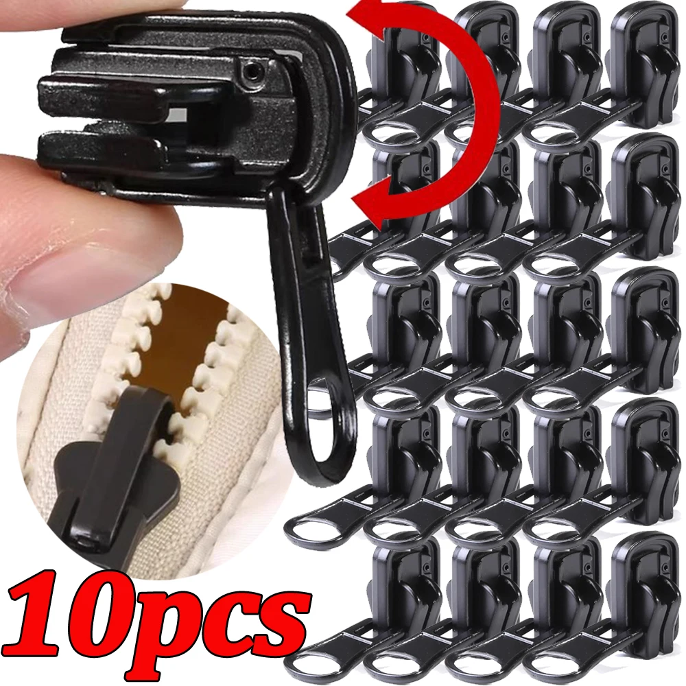 2-10PCS Double Sided Rotating Rail Zippers Jacket Dress Bag Luggage Metal  Zipper Heads Repair Kit Black Pull Replacement Zipper - AliExpress 1524