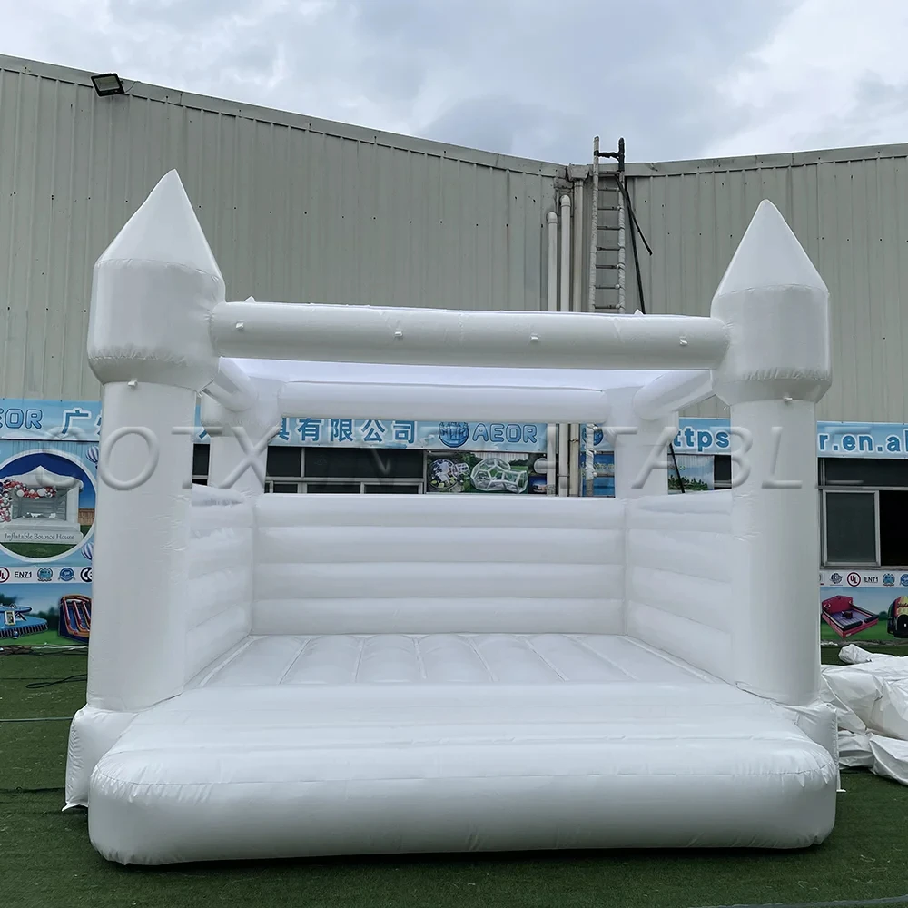 blower free ship White Bounce House with shade roof Commercial PVC Bouncy Bouncer For kids With Blower Kids Jumping Castle with