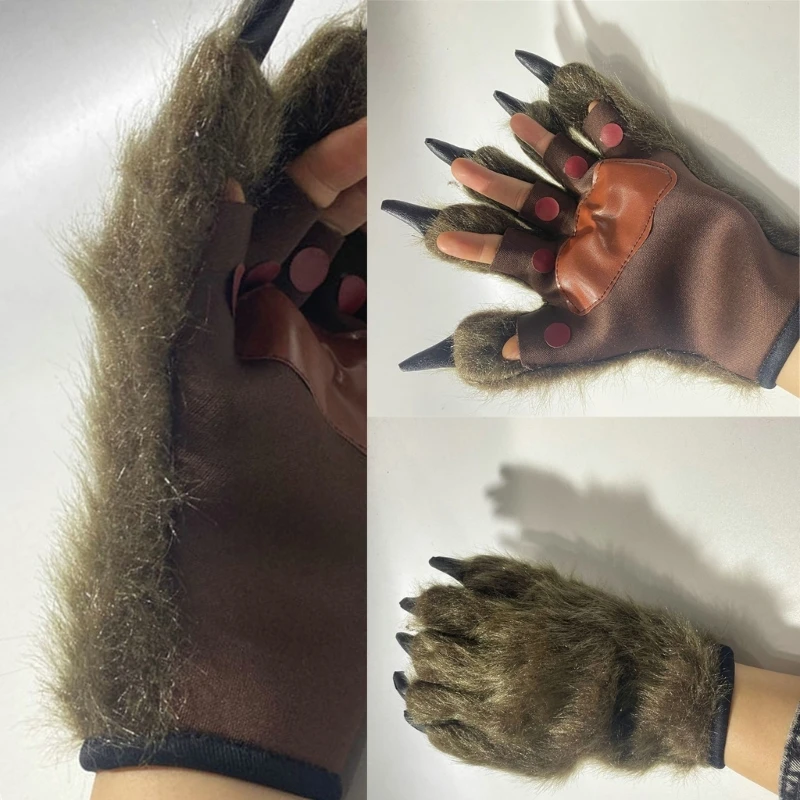 

Anime Costume Gloves Gloves Cosplay Claw Hand Gloves Theme Party Handwear Winter Half Finger Hand Warmers