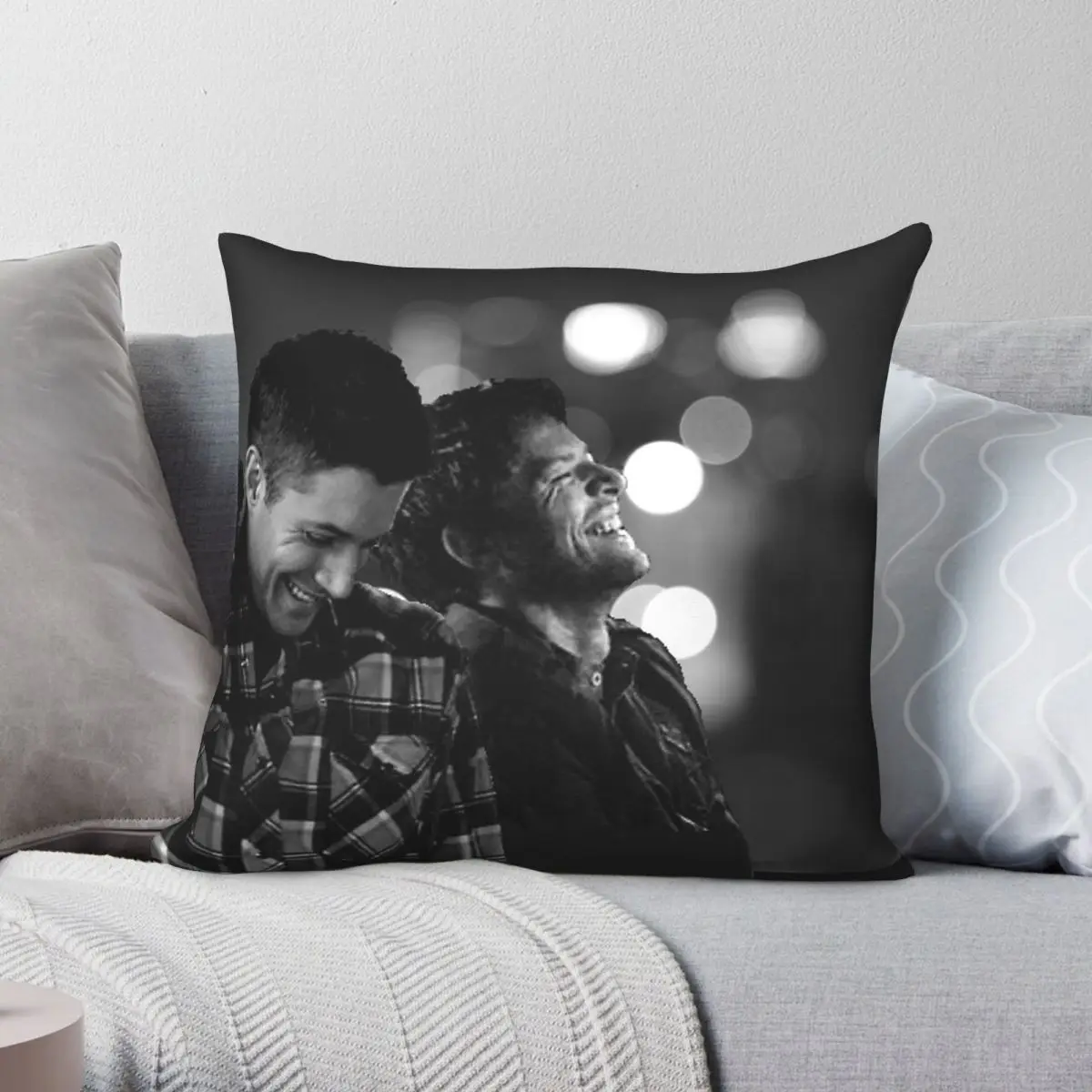 Supernatural Dean Winchester Castiel Pillowcase Polyester Linen Velvet Creative Zip Decor Car Cushion Cover