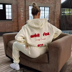 Spring and Winter New Foam Printed Hoodie Suit Sports Wind Long Sleeve Sleeve Trousers Two Pieces