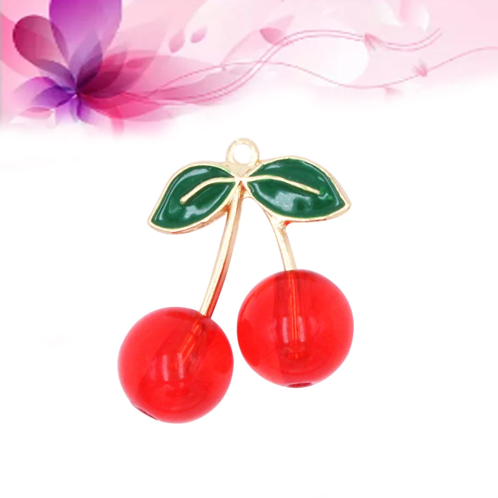 

10pcs Cherry Charms Pendants Earring Drops Bracelet Crafting Key Chain Jewelry Accessories Red Lead Free Diy Solid Metal Alloy