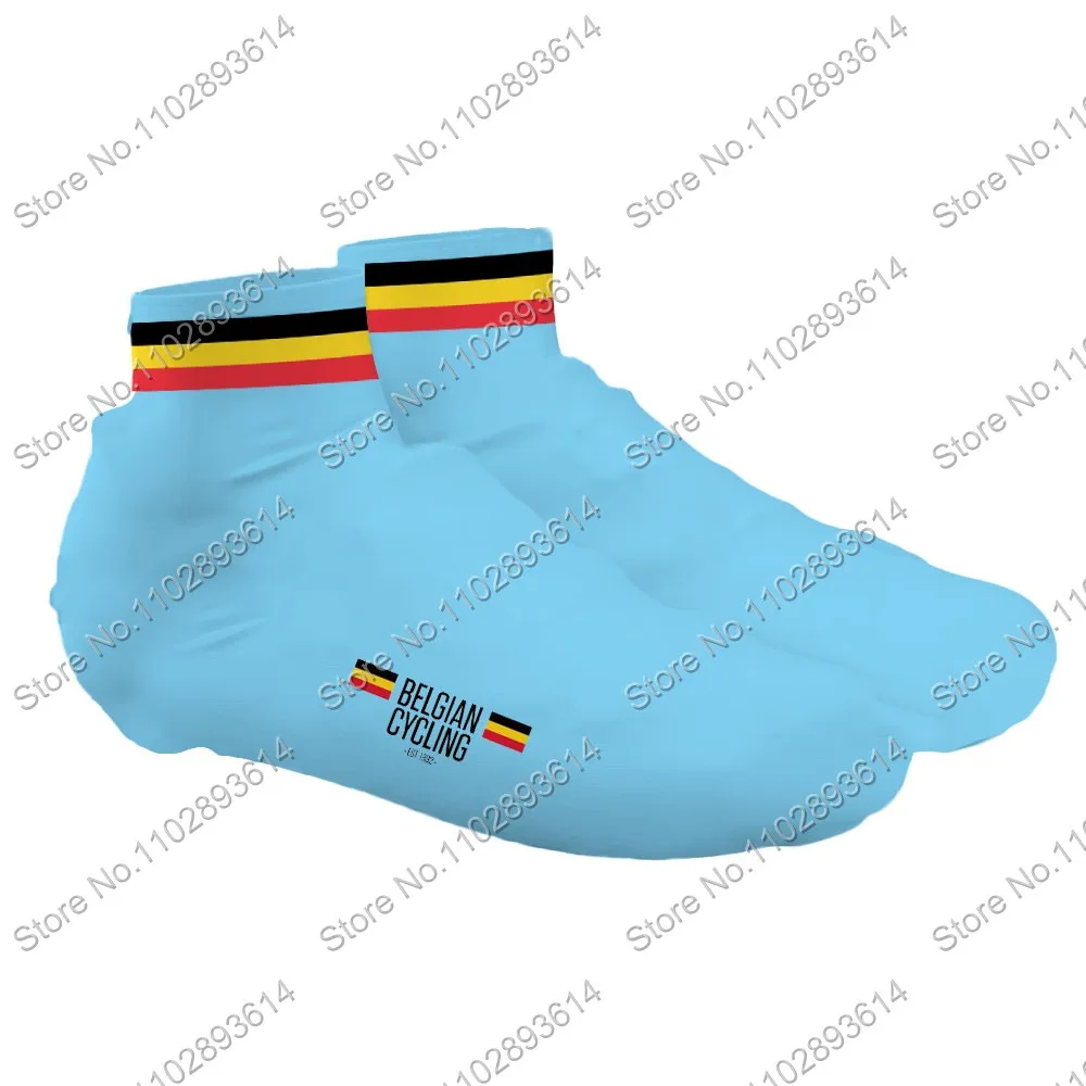 Belgium 2024 National Team Cycling Shoe Covers Blue Bike Belgian Shoes Cover MTB Jerseys Dust-proof Non-slip Outdoor Overshoes